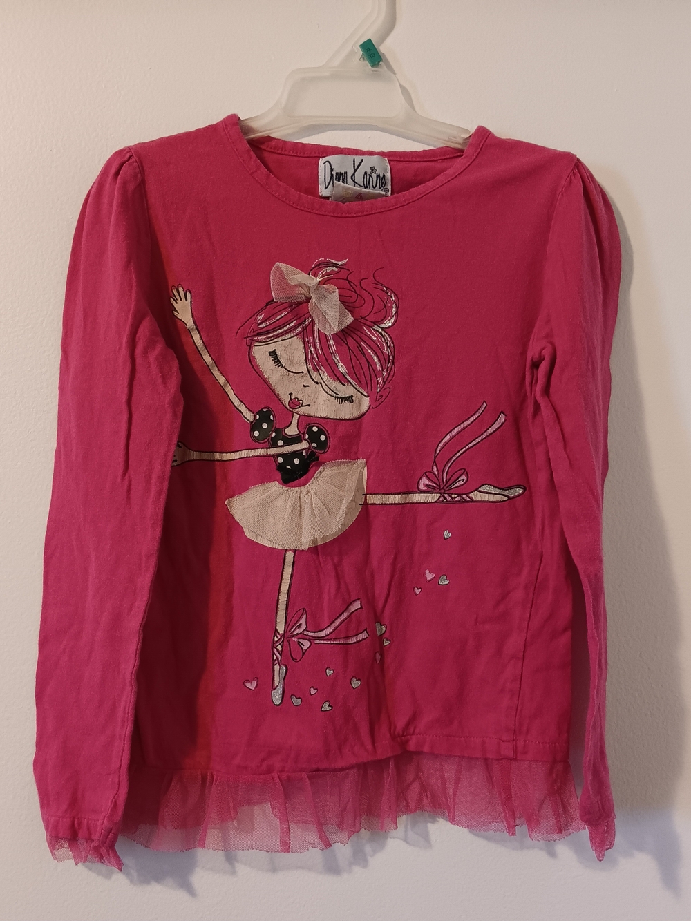Free With A Bundle Pink Ballerina Long-Sleeve Tee with Tulle Hem